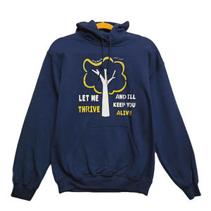 Long sleeve hoodie navy S loose oversized